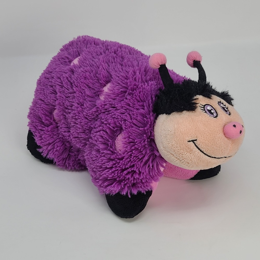 Pillow Pets Pee-Wees Ladybug Plush Purple Pink 11 Inch 2010 Small Toy Good
